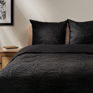 Lenjerie de pat King Size, Lyra, Homla, 3 piese, 200x220 cm, bumbac, negru imagine