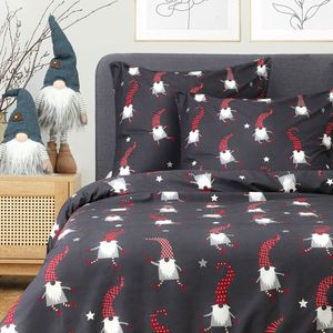 Lenjerie de pat King Size, Gnomm, Homla, 3 piese, 200x220 cm, microfibra din poliester, multicolor imagine