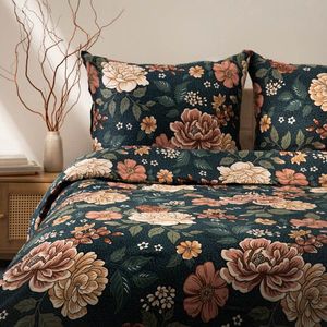 Lenjerie de pat dubla Meeri, Homla, 3 piese, 160x200 cm, bumbac satinat, multicolor imagine