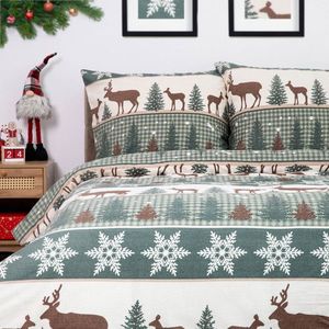 Lenjerie de pat King Size, Gillam, Homla, 3 piese, 200x220 cm, bumbac, multicolor imagine