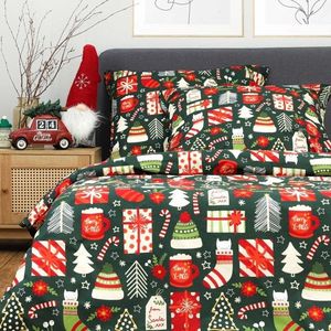 Lenjerie de pat King Size, Sente, Homla, 3 piese, 200x220 cm, bumbac, multicolor imagine