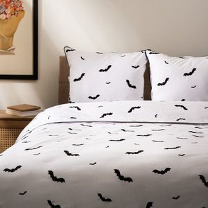 Lenjerie de pat King Size, Ghost Town, Homla, 3 piese, 200x220 cm, bumbac, alb/negru imagine