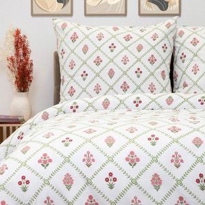 Lenjerie de pat King Size, Narine, Homla, 3 piese, 200x220 cm, microfibra din poliester, multicolor imagine