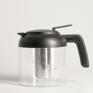 Ceainic Futuro, Homla, 1.5 L, 14x16 cm, sticla borosilicata/plastic/inox, transparent/negru imagine