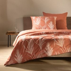 Lenjerie de pat King Size, Vanessa, Homla, 3 piese, 200x220 cm, microfibra din poliester, somon/alb imagine