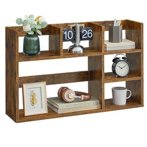 Corp biblioteca / raft de organizare birou si bucatarie, Vasagle, 80x20x50 cm, PAL, maro rustic imagine