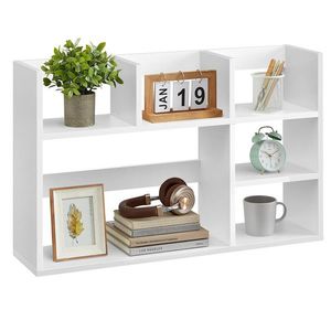 Corp biblioteca / raft de organizare birou si bucatarie, Vasagle, 80x20x50 cm, PAL, maro rustic imagine
