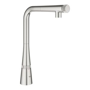 Baterie bucatarie Grohe Zedra SmartControl cu dus extractibil pipa L supersteel imagine