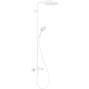 Coloana de dus Hansgrohe Raindance S 240 1jet PowderRain EcoSmart+ cu baterie termostatata alb mat imagine