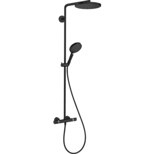 Coloana de dus Hansgrohe Raindance S 240 1jet PowderRain EcoSmart+ cu baterie termostatata negru mat imagine