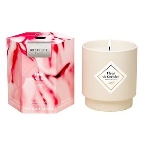 Lumanare parfumata My Jolie Candle Les Surprenantes Sakura Flower 180g + bratara argintie surpriza imagine