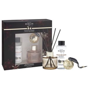 Difuzor parfum camera Maison Berger Little Treasures mini Pomelis Nude cu parfum Splendeur Vanillee 90ml + decoratiune parfumata imagine