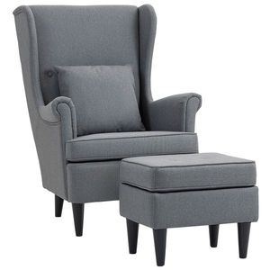 Fotoliu Modern HOMCOM Ottomană Gri | Aosom Romania imagine