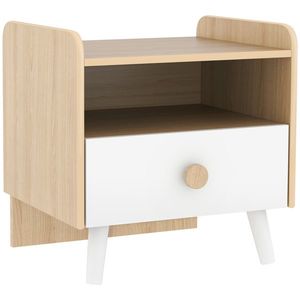 AIYAPLAY Noptieră cu Sertar pentru Copii 3-10 Ani, cu Design Minimalist pentru Dormitor, 40x32, 5x40 cm, Lemn Natural | Aosom Romania imagine