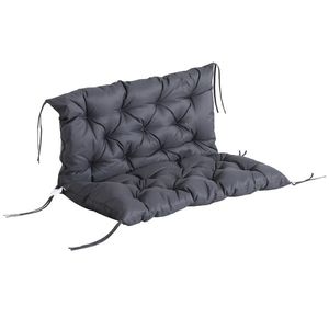 Pernă pentru banc de grădină Outsunny, pernă pentru balansoar, pernă pentru canapea 3 locuri mare confort 100 x 98 x 8 cm gri | Aosom Romania imagine