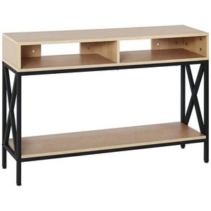 HOMCOM Masă de Console Masă de Intrare Industrială cu Multi-depozitare 120 x 23, 5 x 75 cm Lemn Chêne | Aosom Romania imagine