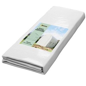 Outsunny Pânză de Schimb Seră Tunel 6 m², pânză PE Anti-UV impermeabilă 6 ferestre + Ușă Înfășurabilă cu Fermoar Alb | Aosom Romania imagine