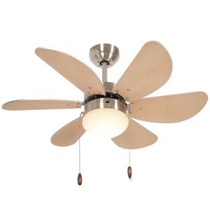 HOMCOM Ventilator de tavan cu lumină, comutator de lanț, 3 viteze, 76 cm x 76 cm x 41, 5 cm, Alb | Aosom Romania imagine