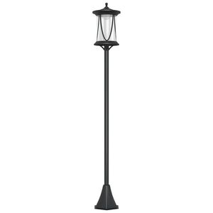 Outsunny Lampadar solar de grădină cu LED, comutator on/off, dimensiuni 17 x 17 x 127 cm, negru | Aosom Romania imagine