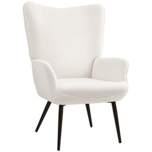 HOMCOM Fotoliu tapițat, design modern, 71x77x102cm, Crem | Aosom Romania imagine