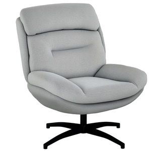 HOMCOM Fotoliu Pivotant, Rotație de 360 de grade, Chenil, Brațe Încorporate, Picioare din Oțel, Gri, Negru | Aosom Romania imagine