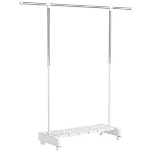 HOMCOM Uscător Vertical Extensibil cu Roți și Raft pentru Încălțăminte Alb | Aosom Romania imagine