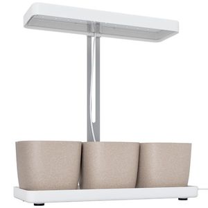 Outsunny Lampă pentru Plante cu 42 de Lumini LED și 3 Vase 45x18.8x47.8 cm Alb | Aosom Romania imagine