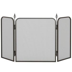 HOMCOM Paravan Pliant pentru Șemineu cu 3 Panouri, Paravan de Protecție din Metal, 96x1, 3x56 cm, Negru | Aosom Romania imagine
