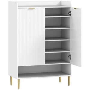 HOMCOM Scarpiera Salvaspazio pentru 24 de Perechi de Încălțăminte cu 3 Rafturi Detașabile și Raft Inferior | Aosom Romania imagine