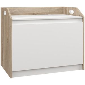 HOMCOM Cutie de Depozitare Modernă cu Lift Top și Spațiu Ascuns pentru Intrare, Living, Cameră de Joacă, 62.4x40x51.5 cm, Alb | Aosom Romania imagine