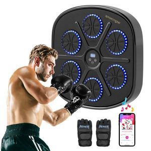SPORTNOW Mașină de box muzicală boxă murală muzică cu 9 viteze și moduri Bluetooth mănuși de box 41, 8 x 44, 6 x 7, 5 cm negru | Aosom Romania imagine