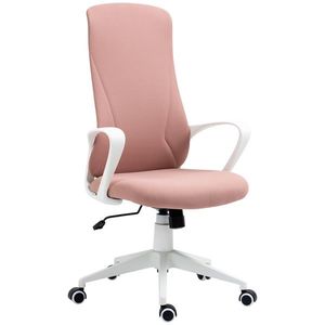 Vinsetto Scaun de birou ergonomic și căptușit, cu înălțime ajustabilă și balans, 62x56x110-119, 5 cm, roz | Aosom Romania imagine