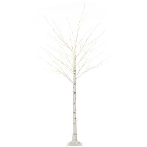 HOMCOM Copac luminos cu LED, decorațiune luminoasă alb cald, 96 LED-uri 180 cm, decorațiune de Crăciun, cameră, casă, alb | Aosom Romania imagine