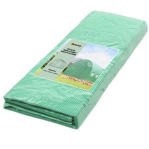 Outsunny Foliă de Schimb Seră Tunnel 9 m², folie 3 x 3 x 2 m PE Anti-UV impermeabilă 6 ferestre + Ușă Rulabilă cu Fermoar Verde închis | Aosom Romania imagine