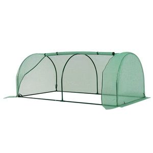 Outsunny Seră de grădină mini seră seră de roșii 2 x 1 x 0, 8 m ușă cu fermoar folie PE cadru oțel verde | Aosom Romania imagine