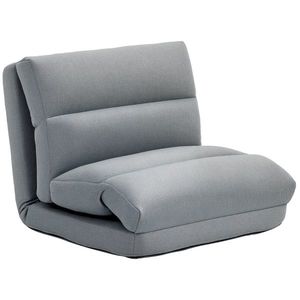 HOMCOM Fotoliu de podea canapea leneșă fotoliu convertibil în pat inclinabil 90° la 180° material textil - 70l x 72A x 56Î cm - gri | Aosom Romania imagine