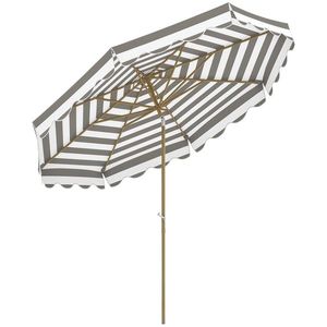 Outsunny Umbrelă de gradina exterioară umbrelă înclinabilă octogonală cu manivelă material 180 g/m² Ø 2, 7 x 2, 4 m gri deschis | Aosom Romania imagine