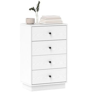HOMCOM Comoda 4 sertare moderna, mobilier de depozitare pentru camera de zi, living, intrare, 47 x 29 x 75 cm, alb | Aosom Romania imagine
