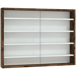 HOMCOM Dulap Vitrină de Perete cu 2 Uși din Sticlă și 4 Rafturi Reglabile | Aosom Romania imagine