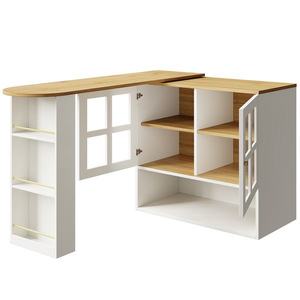 Bar rotativ 360°, Alb | Aosom Romania imagine