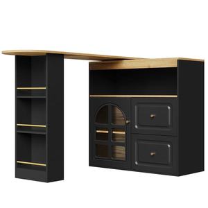 Dulap sideboard rotativ 360°, Negru | Aosom Romania imagine