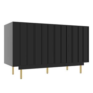 Dulap minimalist pentru sufragerie, Negru | Aosom Romania imagine