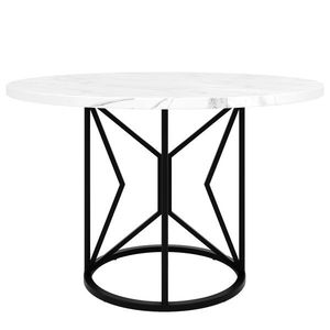 Masă rotundă de dining din MDF, Alb+Negru | Aosom Romania imagine