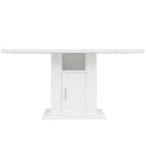 Masă de dining cu spațiu de depozitare, Alb | Aosom Romania imagine