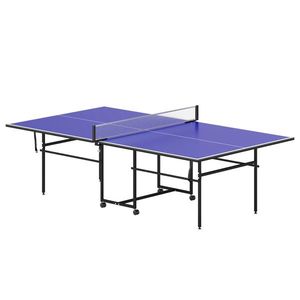 SPORTNOW Masă de Ping Pong Pliabilă cu Roți, Plasă și Palete pentru Interior | Aosom Romania imagine