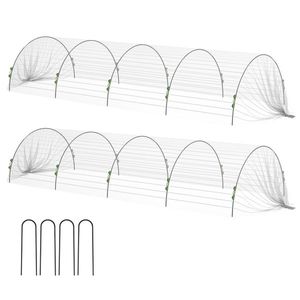 Outsunny Set de plasă de grădină cu 30 de cercuri și 20 de cleme | Aosom Romania imagine