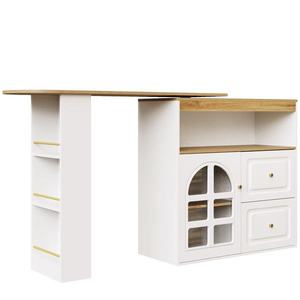 Dulap sideboard rotativ 360°, Alb | Aosom Romania imagine