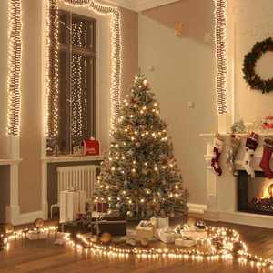 vidaXL Instalație tip cluster cu 400 LED-uri, alb cald, 7, 4 m, PVC imagine