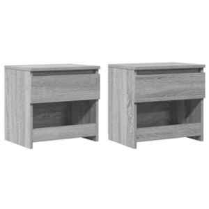vidaXL Noptiere, 2 buc., Sonoma gri, 40x30x39 cm, lemn prelucrat imagine
