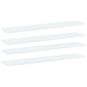 vidaXL Plăci bibliotecă, 4 buc., alb, 100 x 20 x 1, 5 cm, PAL imagine